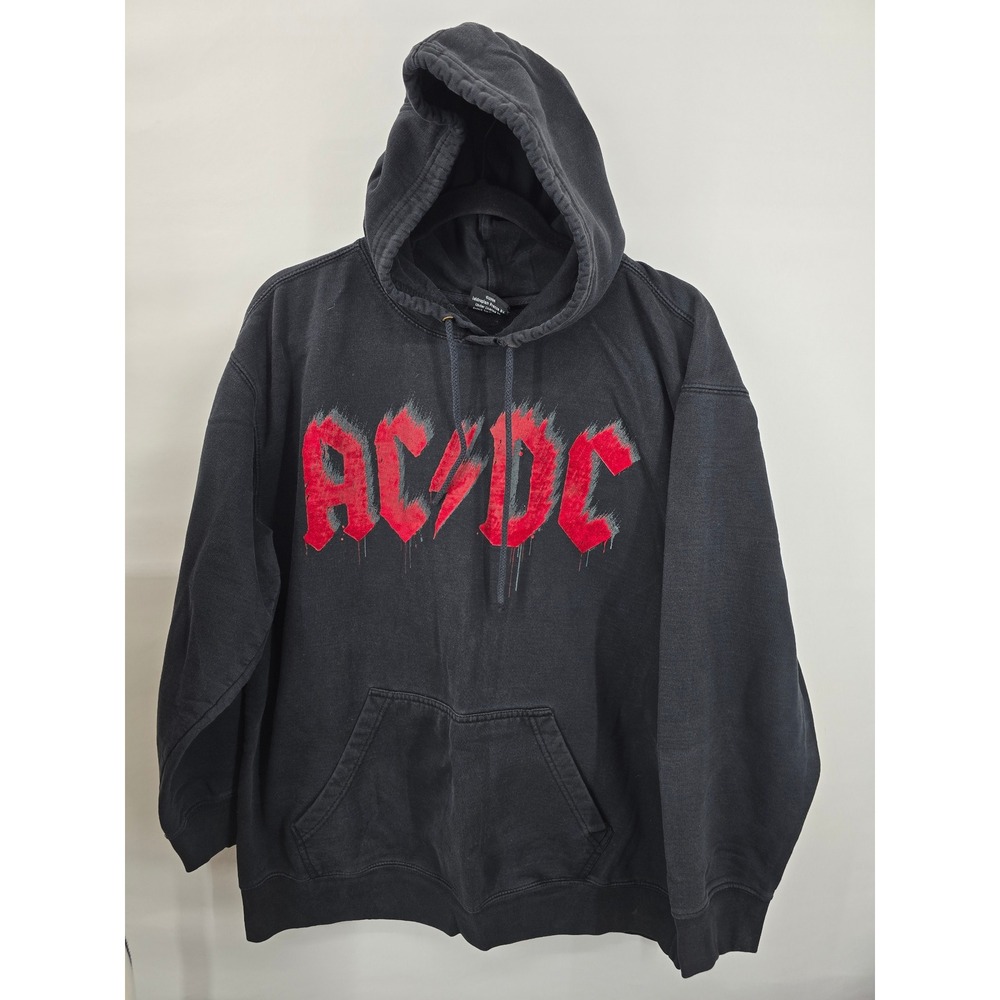 AC/DC 2006 Vintage Graphic Hoodie Mens Large Black Red Rock Band Pullover